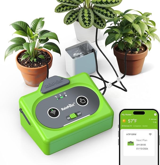 RAINPOINT Direct WiFi Connection Smart Auto Plant Waterer Indoor Drip Irrigation System Kit Local... | Amazon (US)