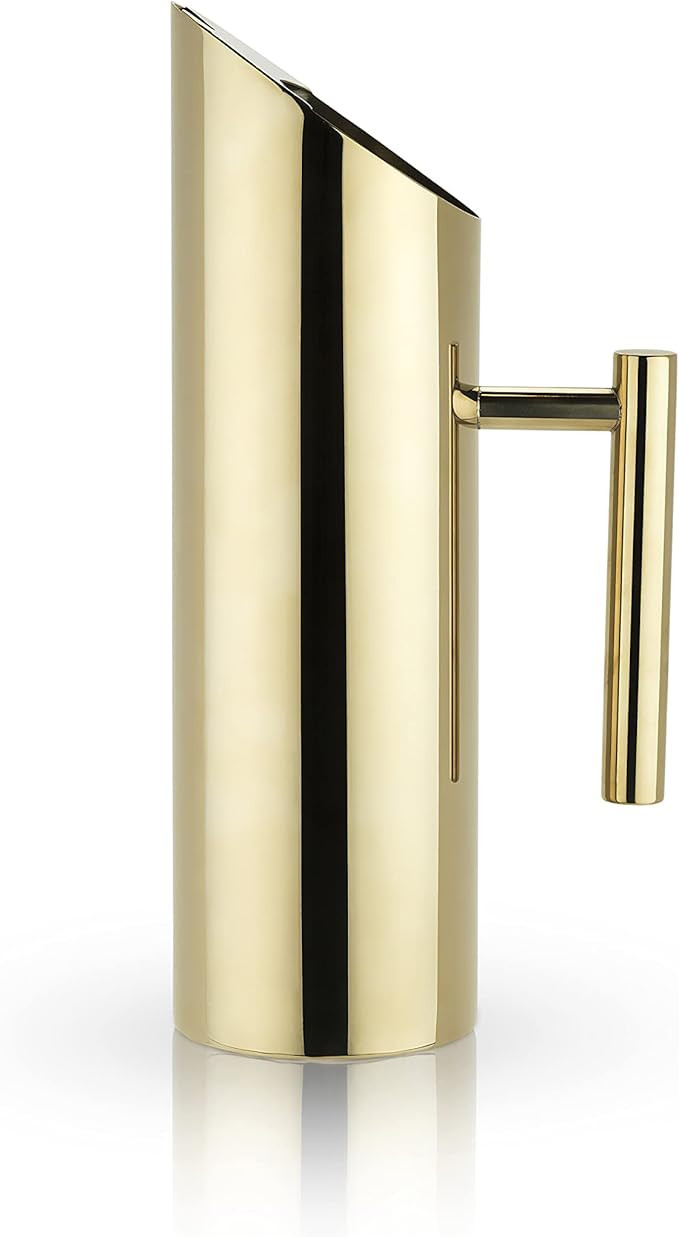 Viski Gold Modern Drink Carafe, Stainless Steel, 26 Ounces, Pitcher with Handle, Plated, Set of 1 | Amazon (US)