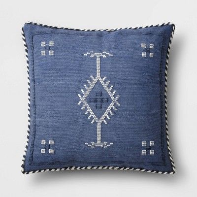Square Woven Cotton Throw Pillow with Braid Trim - Threshold™ | Target