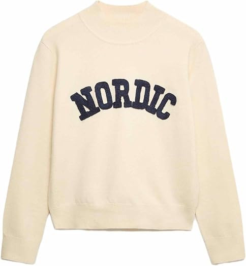 Marks & Spencer Donna Funnel Neck Slogan Maglione – vestibilità Regolare – con Stretch | Amazon (IT)