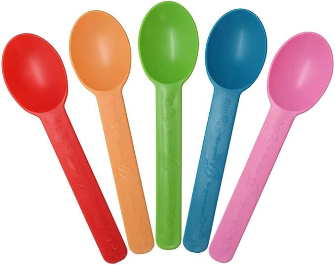 Bio Based Reusable Spoons, 20 pack, 5 Colors, great with yogurt, ice cream, gelato, cold drinks -... | Amazon (US)