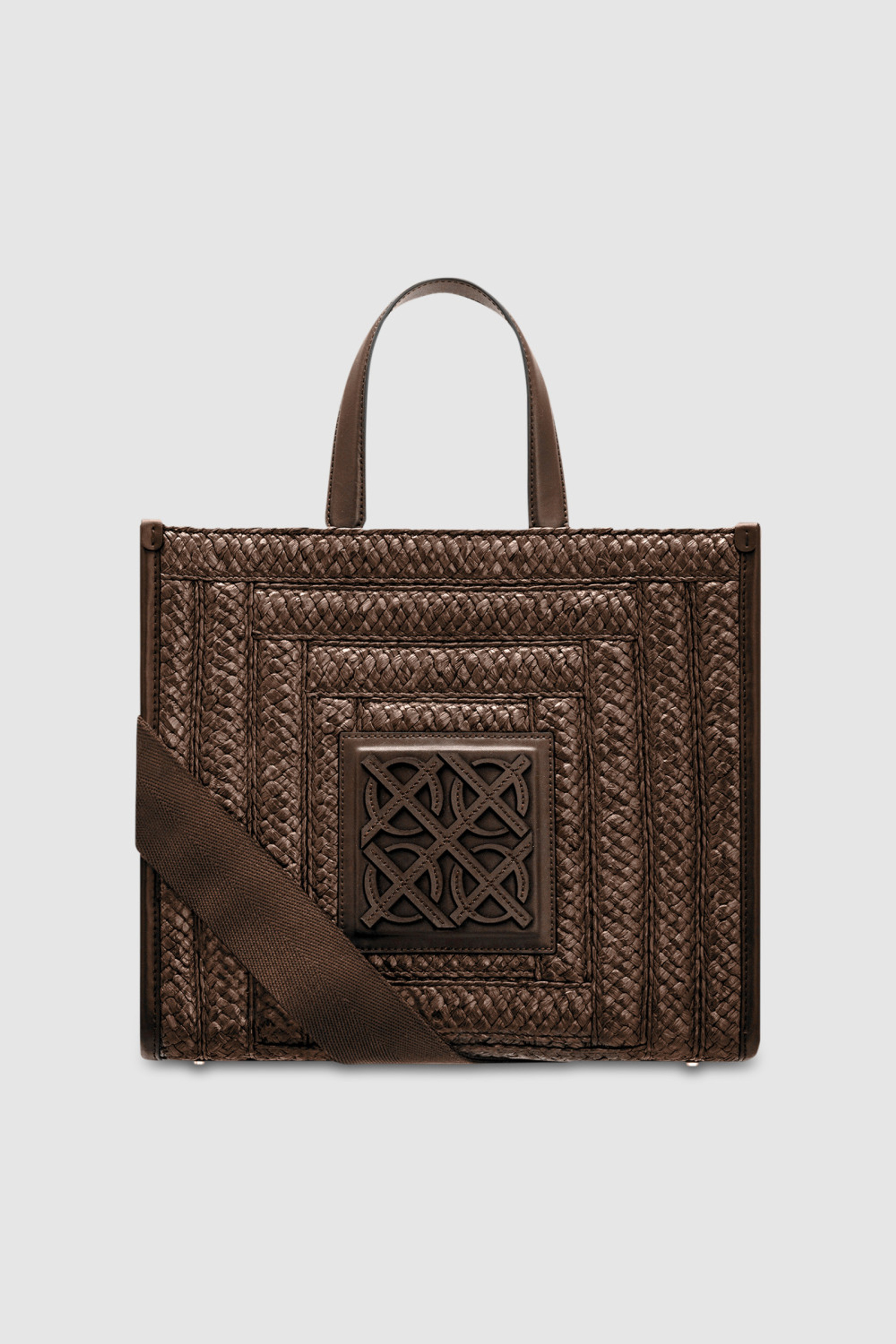 Lane Straw Medium Tote - Mahogany | Oroton | Oroton