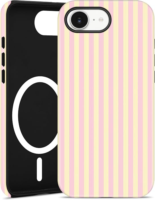 Compatible with MagSafe Striped Phone Case for iPhone 17 Pro Max, Cute Magnetic Aesthetic Stripes... | Amazon (US)