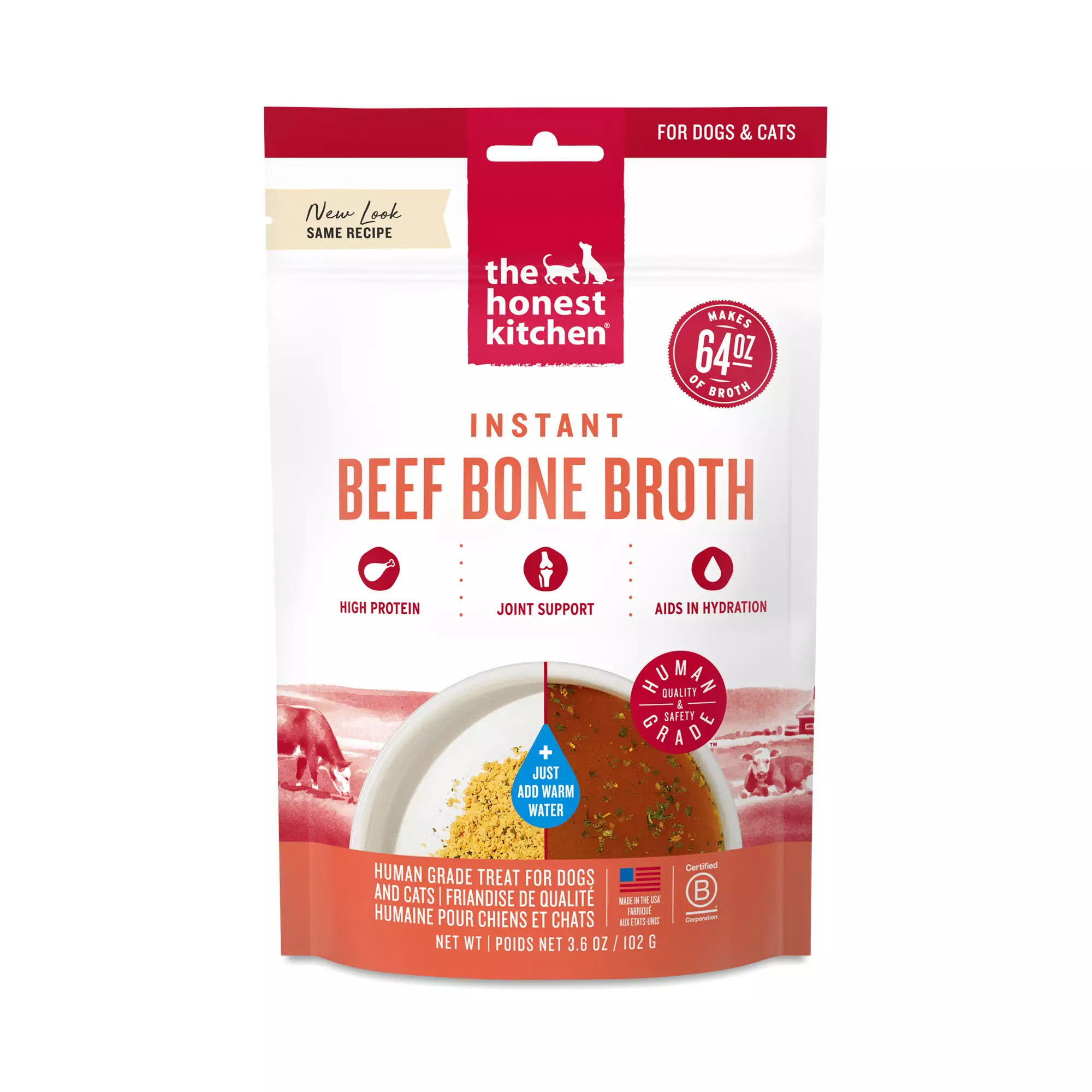 The Honest Kitchen Daily Boosters Beef Bone Broth 3.6 oz canister | Thrive Market