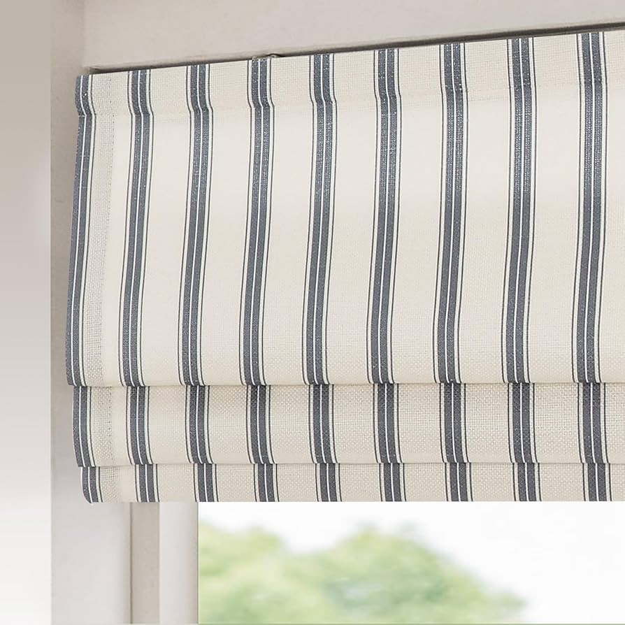 Sunbox Cordless Roman Shades Window Blinds, Vertical Stripe Custom Blackout Fabric Roman Shades f... | Amazon (US)