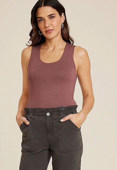 Simply Smooth Double Layer Scoop Neck Tank Top | Maurices