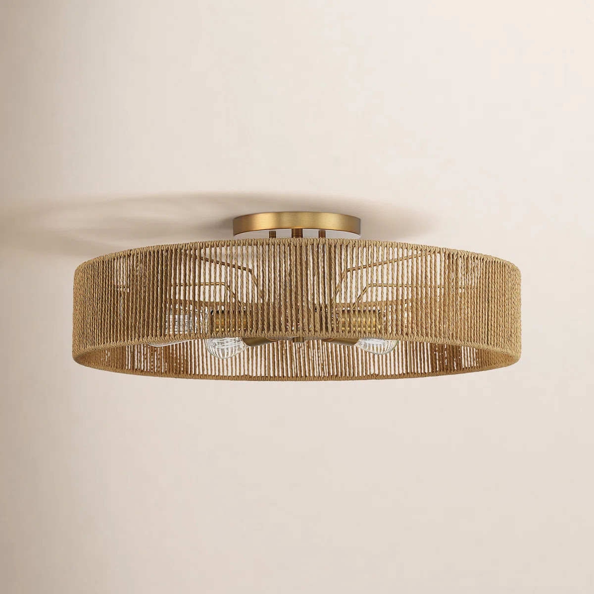 Julep 5 - Light Ceiling Light in Warm Brass and Rope | Wayfair North America