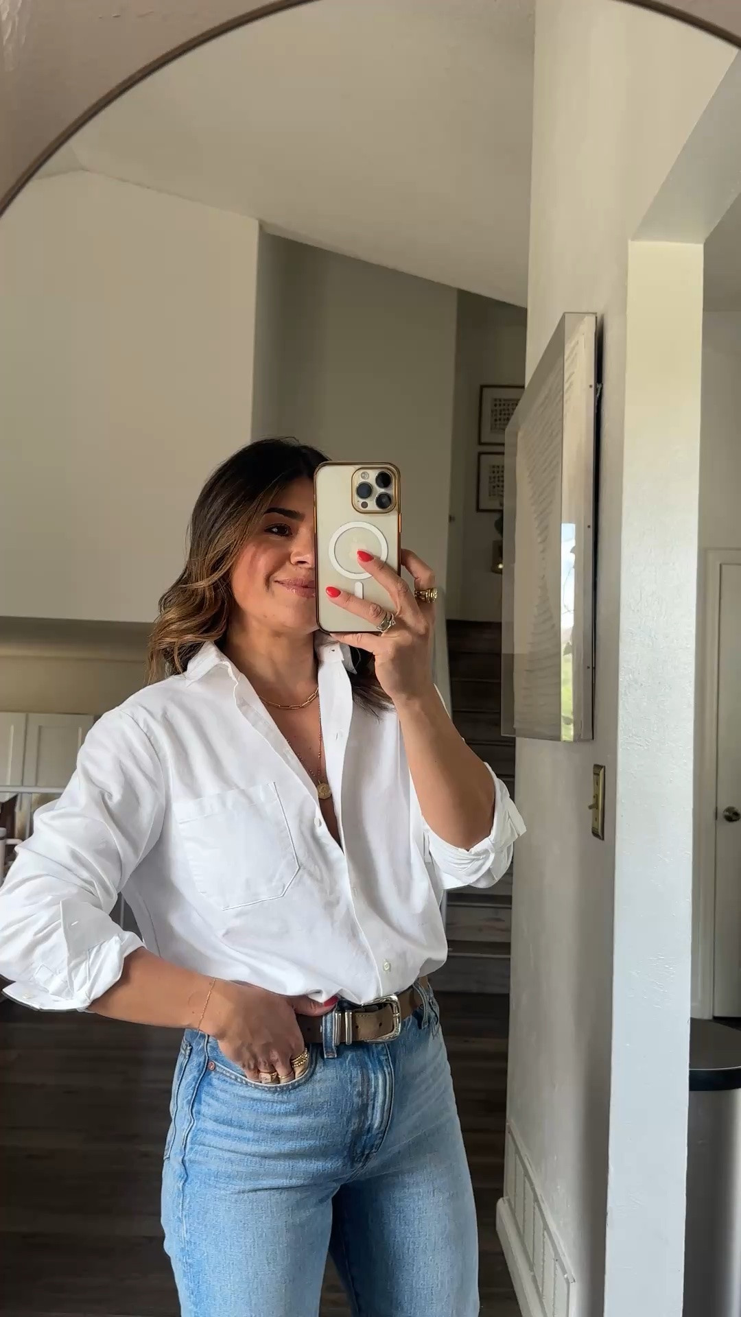 This is the chicest white button down shirt I currently  own! It has the most perfect oversized fit and the fabric is so soft! 
Shirt size xs
Jeans size 25

#LTKootd #LTKmomlife #LTKWorkwear