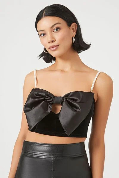 Velvet Bow Cropped Cami | Forever 21 | Forever 21 (US)