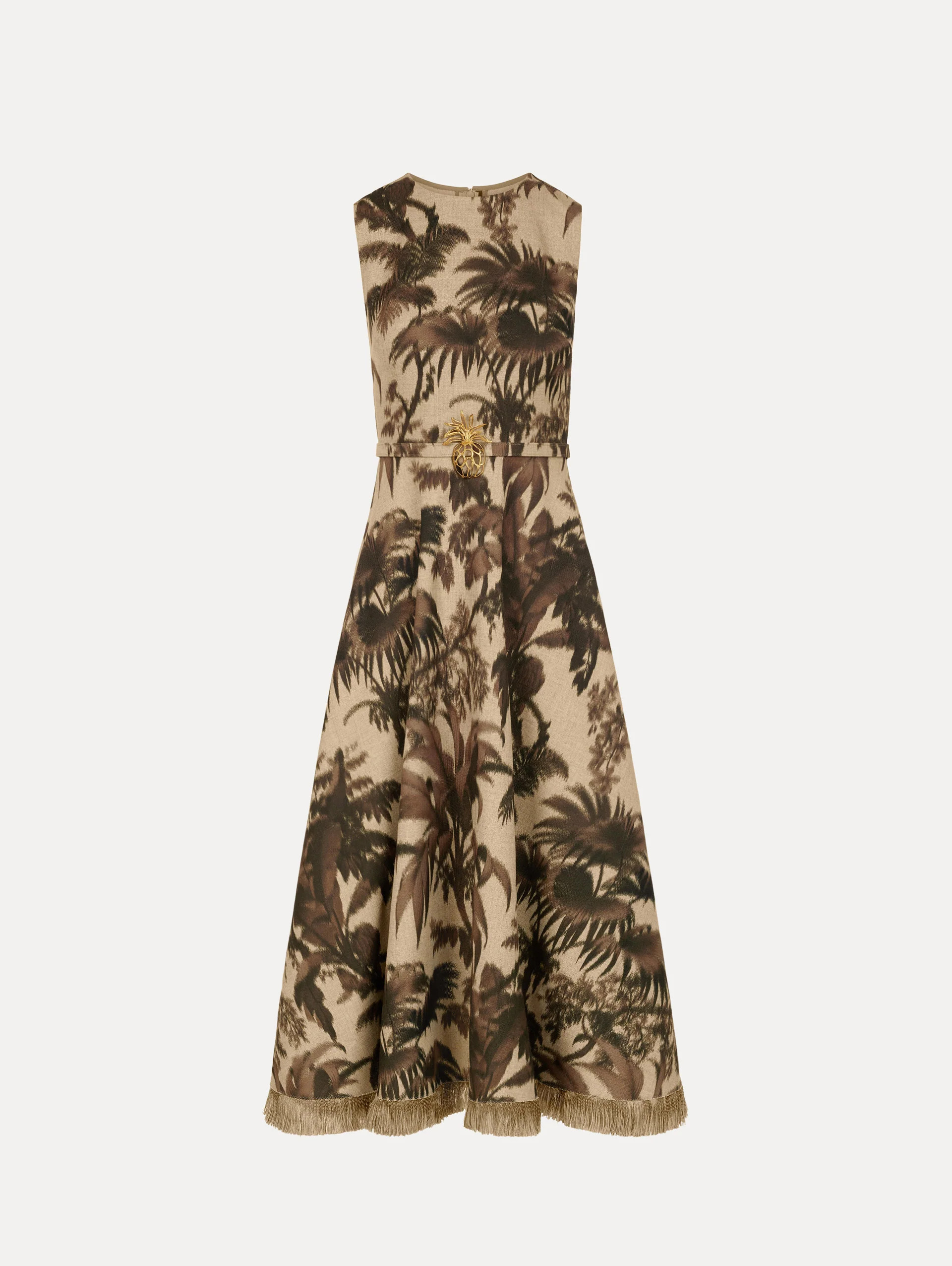 Chiné Palm Leaves Dress | Oscar de la Renta