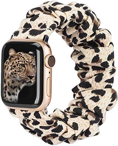 TOYOUTHS Compatible with Apple Watch Band Scrunchies 38mm Cloth Soft Pattern Printed Fabric Wrist... | Amazon (US)