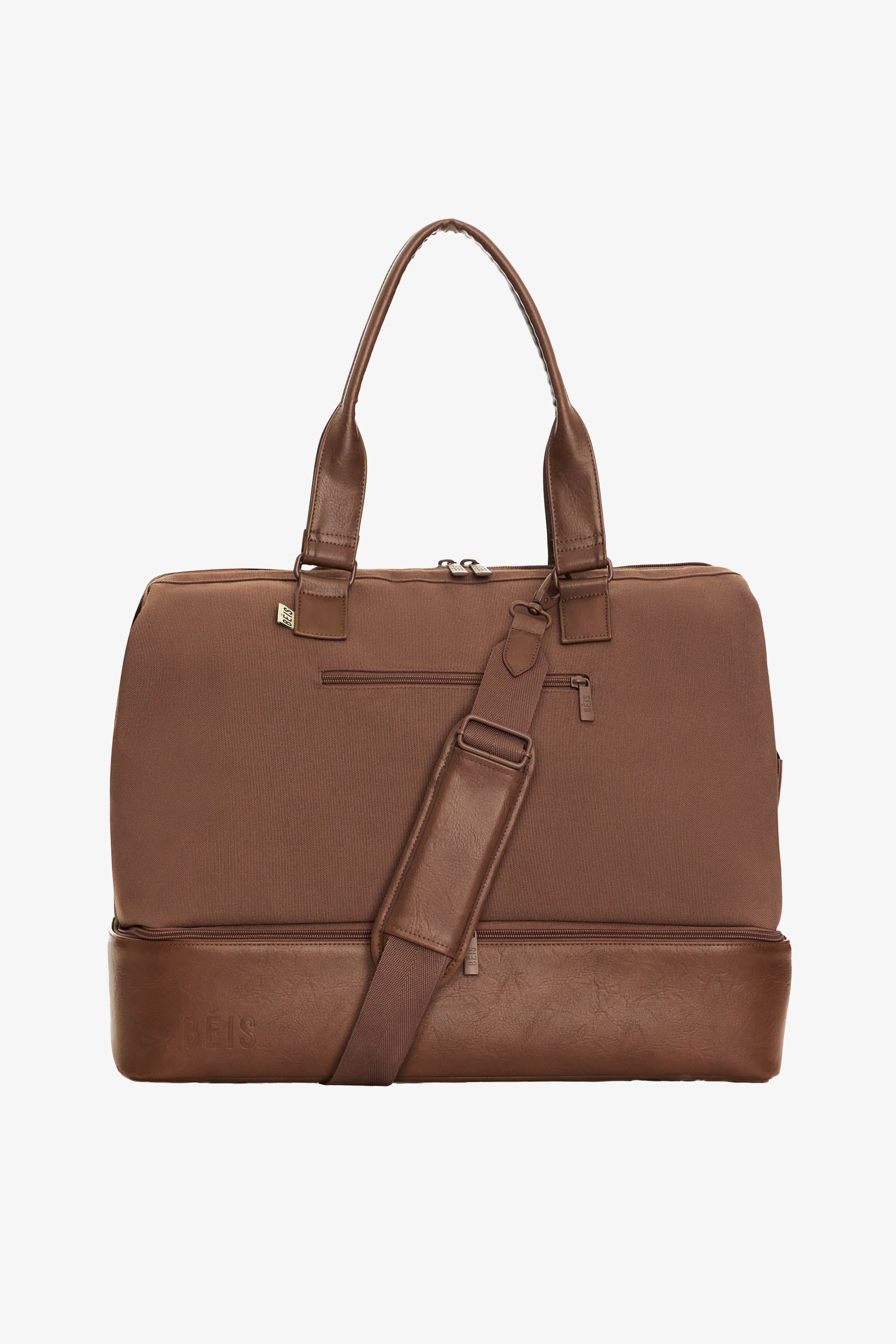 BÉIS 'The Weekender' in Maple - Brown Weekend Bag & Overnight Travel Bag | BÉIS Travel