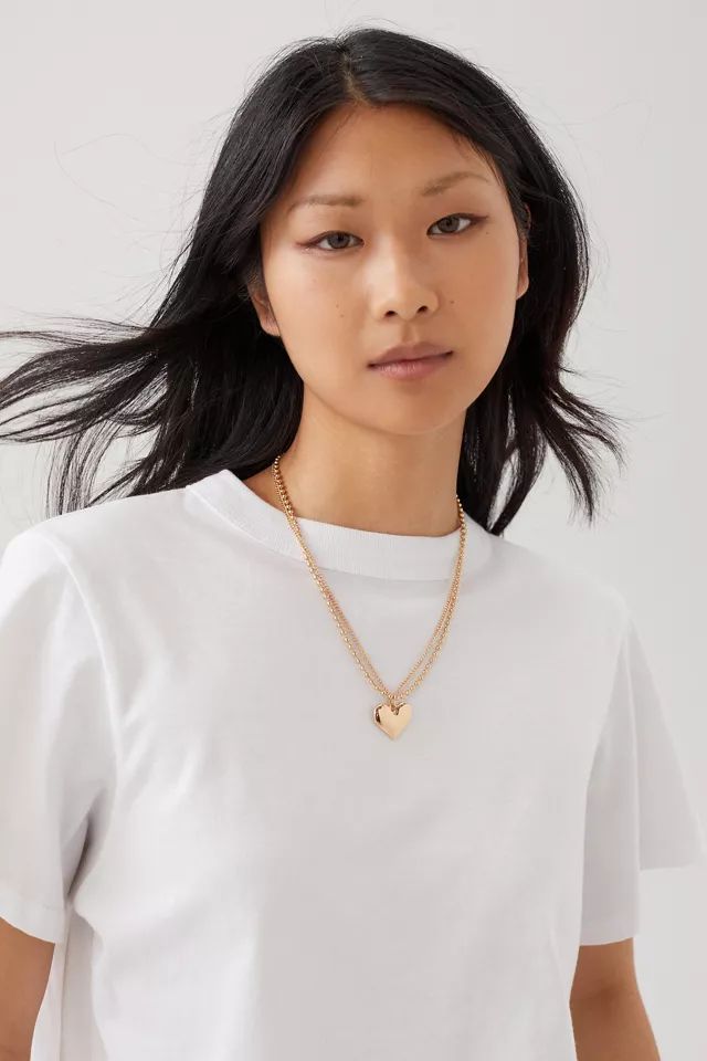 Metal Heart Statement Layer Necklace | Urban Outfitters (US and RoW)