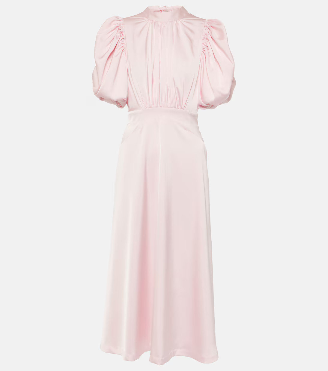 Bridal gathered satin midi dress | Mytheresa (US/CA)