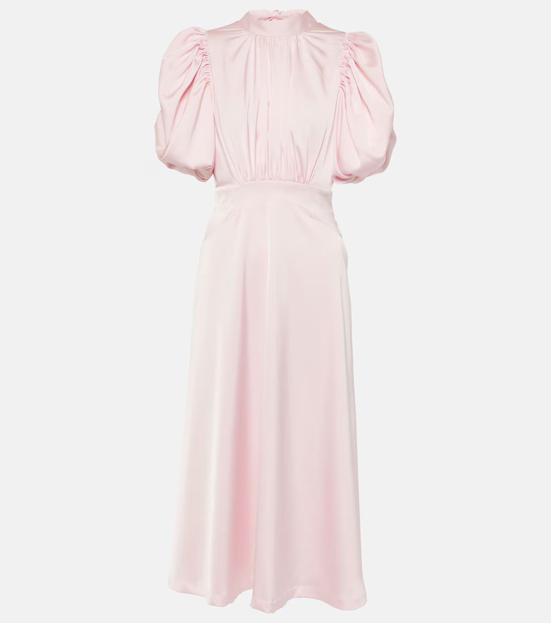 Bridal gathered satin midi dress | Mytheresa (US/CA)