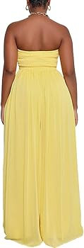 Ophestin Women's Strapless Tube Wide Leg Jumpsuits Smocked Women Jumpsuits Dressy Casual Flowy On... | Amazon (US)