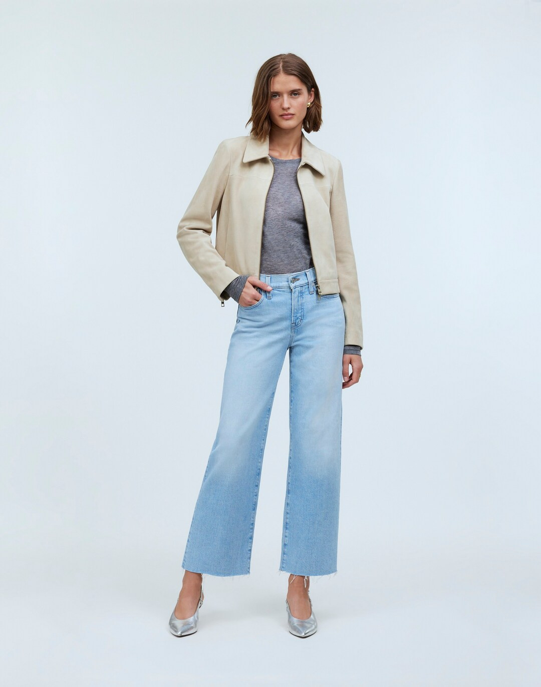 The Perfect Vintage Mid-Rise Wide-Leg Jean in Kenmore Wash: Raw-Hem Edition | Madewell