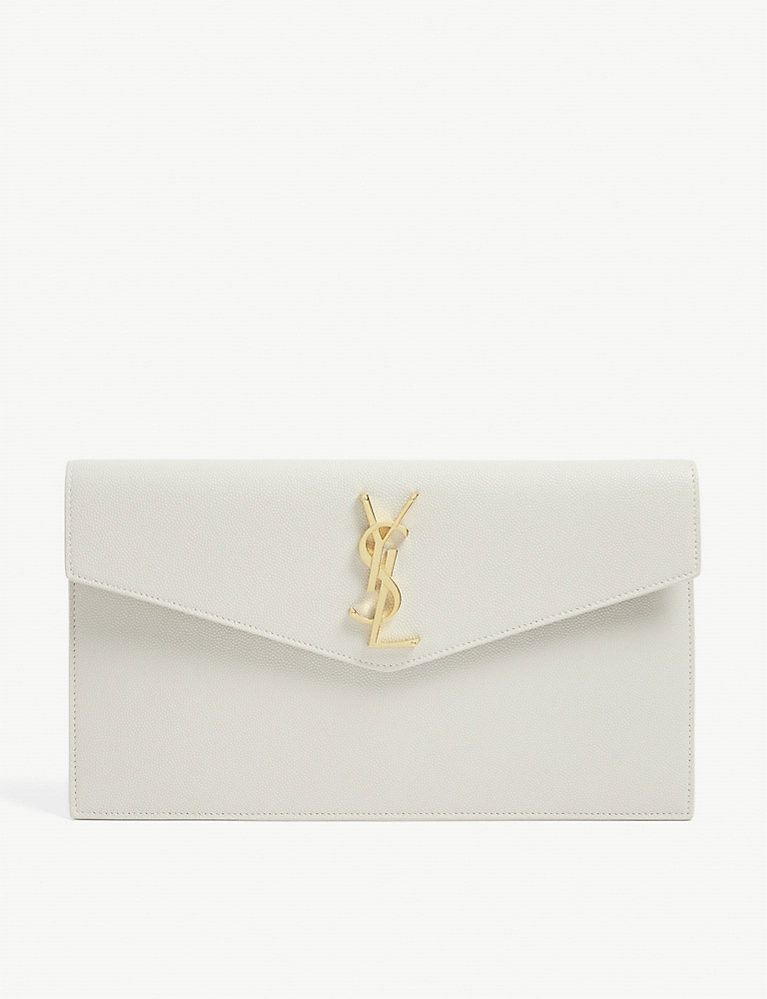 Uptown grained leather envelope pouch | Selfridges
