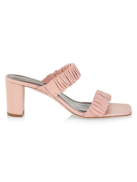 Frankie Ruched Leather Mules | Saks Fifth Avenue
