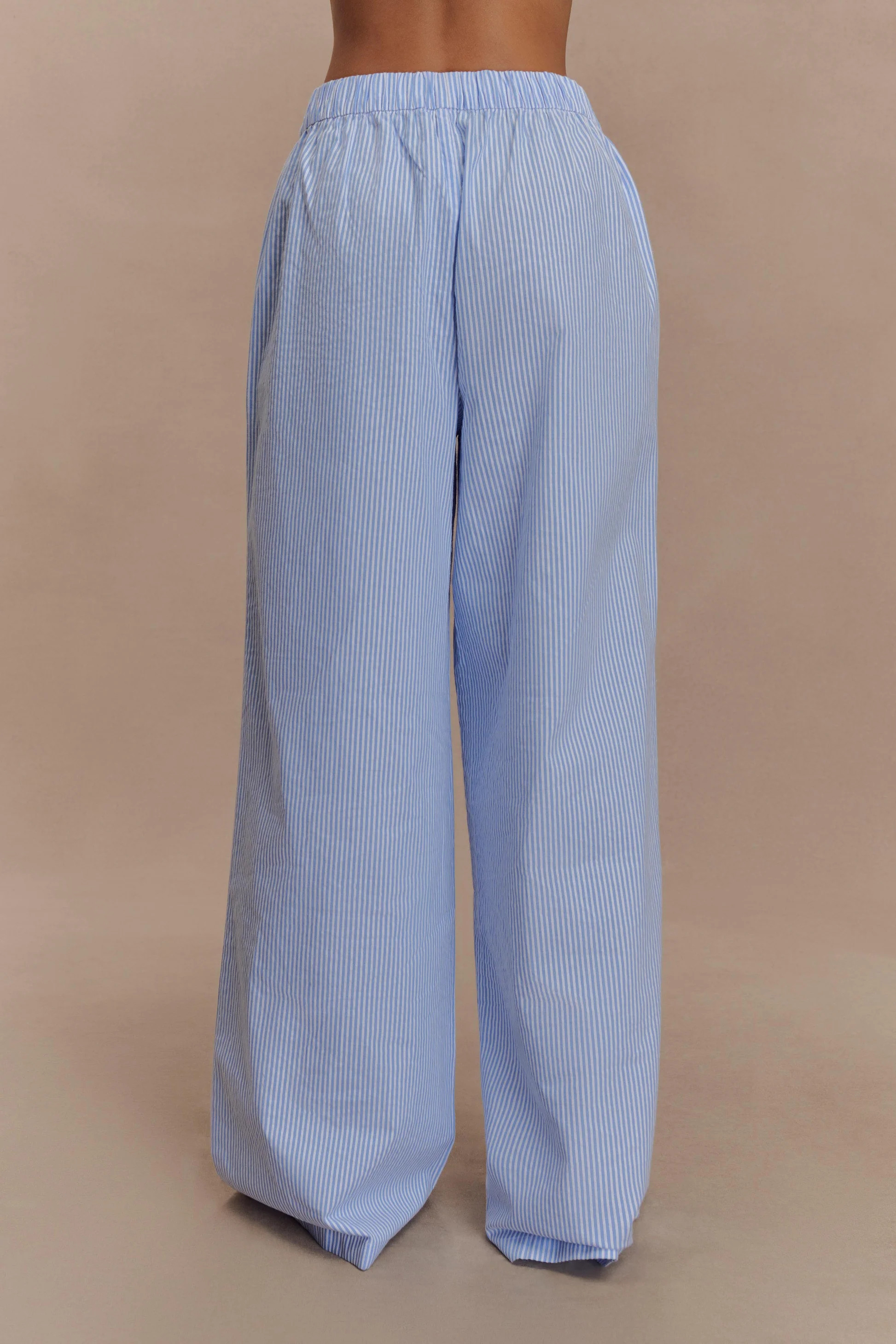 Wide Leg Pants - Blue Pinstripe | MESHKI US