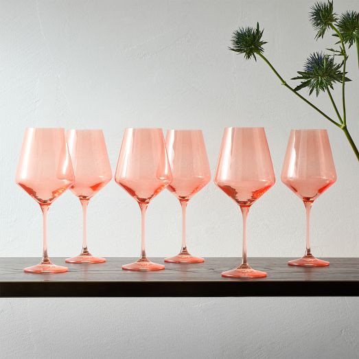 Estelle Colored Glass Stemmed Wine Glass (Set of 6) | West Elm (US)