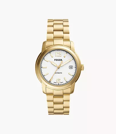 Fossil Heritage Automatic Gold-Tone Stainless Steel Watch | Fossil (US)