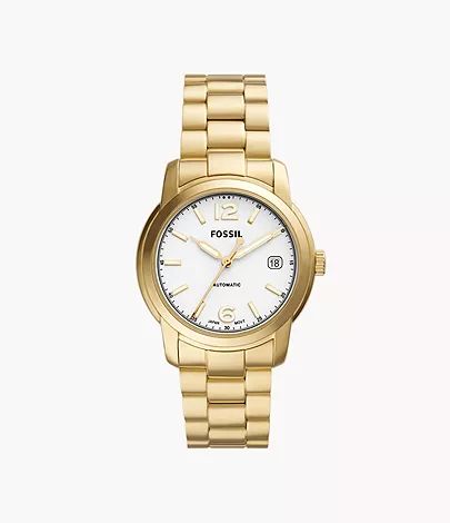 Fossil Heritage Automatic Gold-Tone Stainless Steel Watch | Fossil (US)