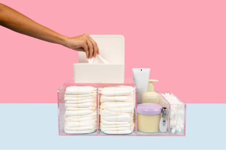 Acrylic diaper changing organizer for dresser 

#LTKhome #LTKbaby #LTKbump