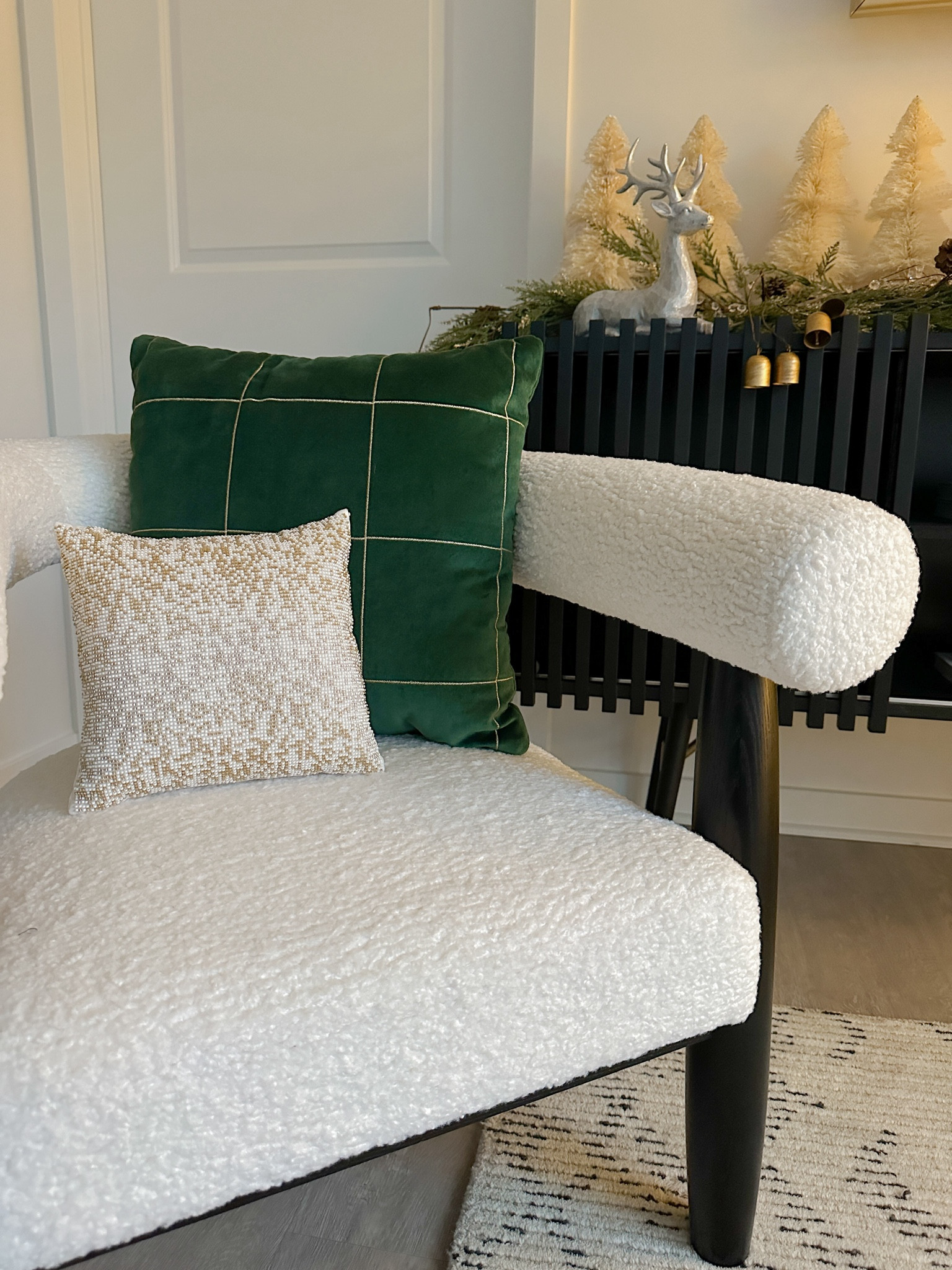 I found this Gorgeous beaded pillow along with a Velvet one.. In love! 
•
Shop my products && Follow me on Instagram at @nardinemarie for more Christmas finds! #LTKCyberWeek

#LTKfindsunder100 #LTKSeasonal #LTKHoliday