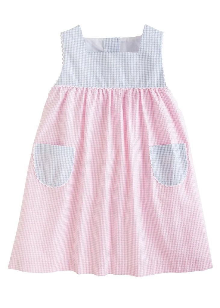 Madison Sundress - Light Pink Seersucker | Little English