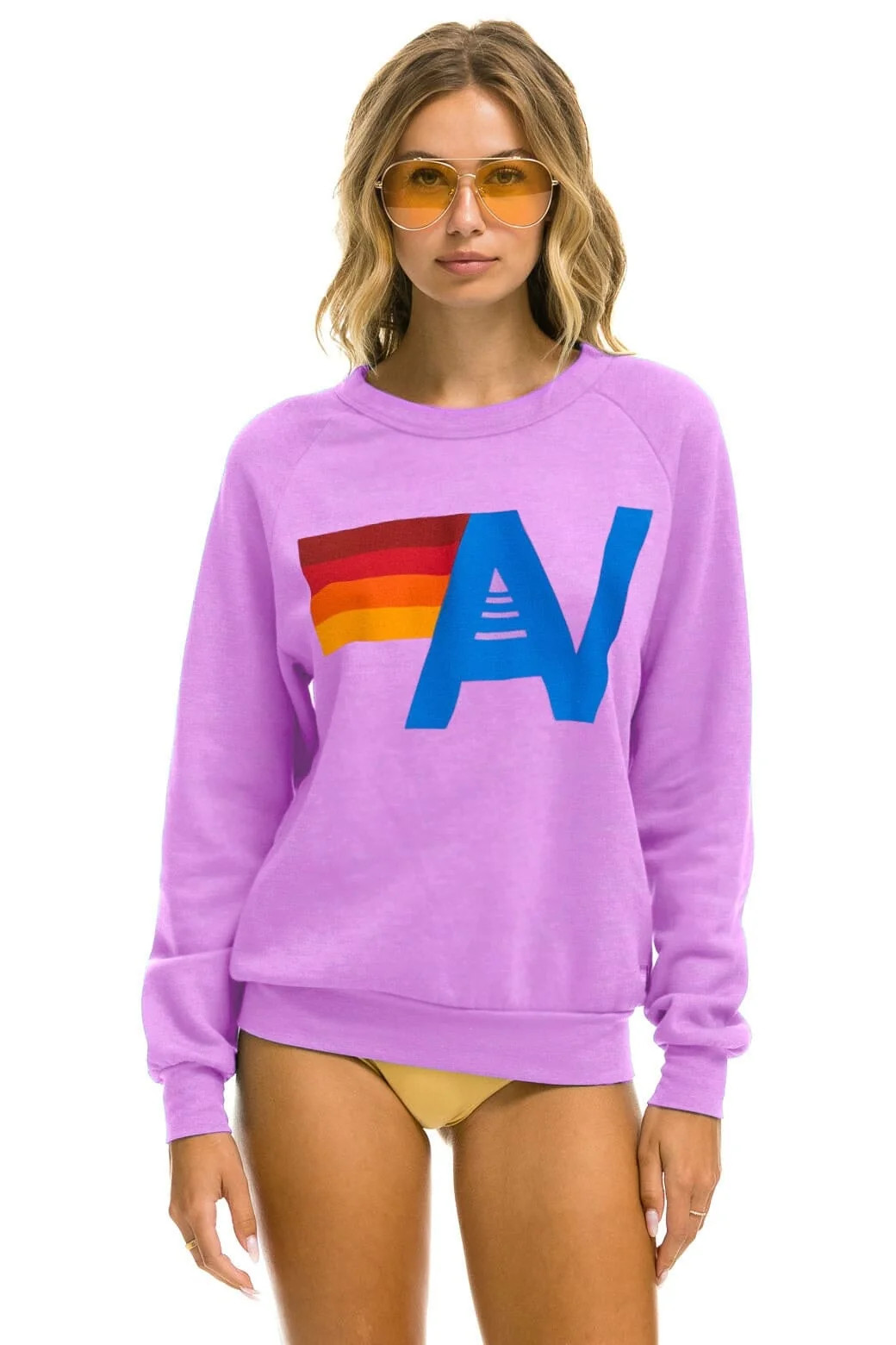 Logo Sweatshirt Neon Purple | Aviator Nation | Aviator Nation