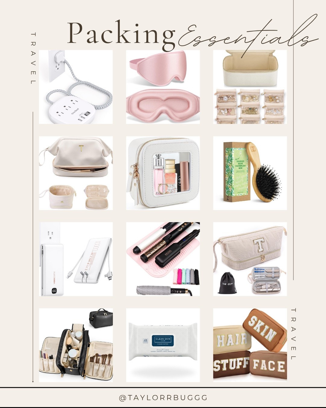 Travel Must-Haves ✈️💼
Packing smart and cute for my next trip with all the essentials that make travel easier, more organized, and a little more luxe. From makeup organizers to tech pouches, silk sleep masks to mini hair tools—every item here earns its spot in my suitcase.

🧳 Linked below:
✔️ Beauty & toiletry organizers
✔️ Portable chargers & travel tech
✔️ Jewelry case & brush set
✔️ TSA-approved bags + wipes
✔️ Hair tool travel mat & cases
✔️ Amazon finds perfect for on-the-go girls

#LTKFindsUnder50 #LTKTravel