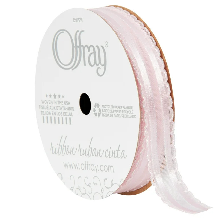Offray Ribbon, Light Pink 5/8 inch Kendra Sheer Ribbon, 9 feet | Walmart (US)