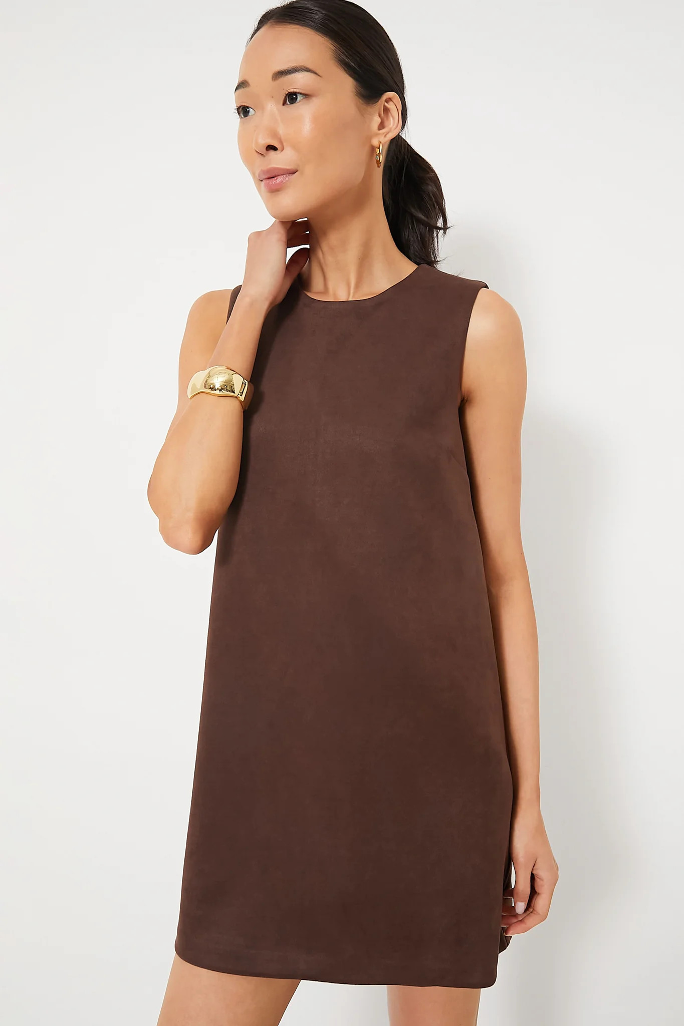 Chocolate Faux Suede Billie Mini Dress | Tuckernuck (US)