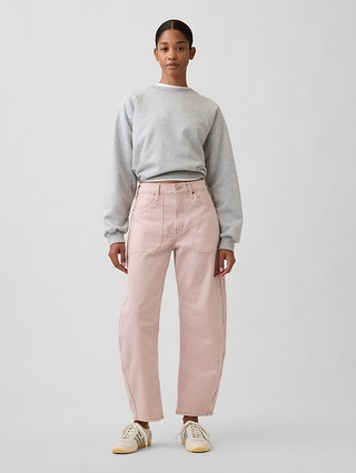 High Rise Barrel Jeans | Gap Factory