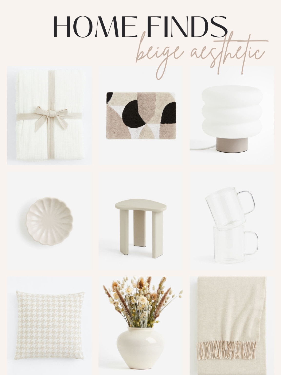 Home finds: beige aesthetic edition ✨

H&M home, home inspo, home decor, porcelain plate, beige plaid, table lamp, wooden stool, vase, pillow cover, duvet set, set of cups, home rug, Nederland.

#LTKhome #LTKSeasonal #LTKeurope