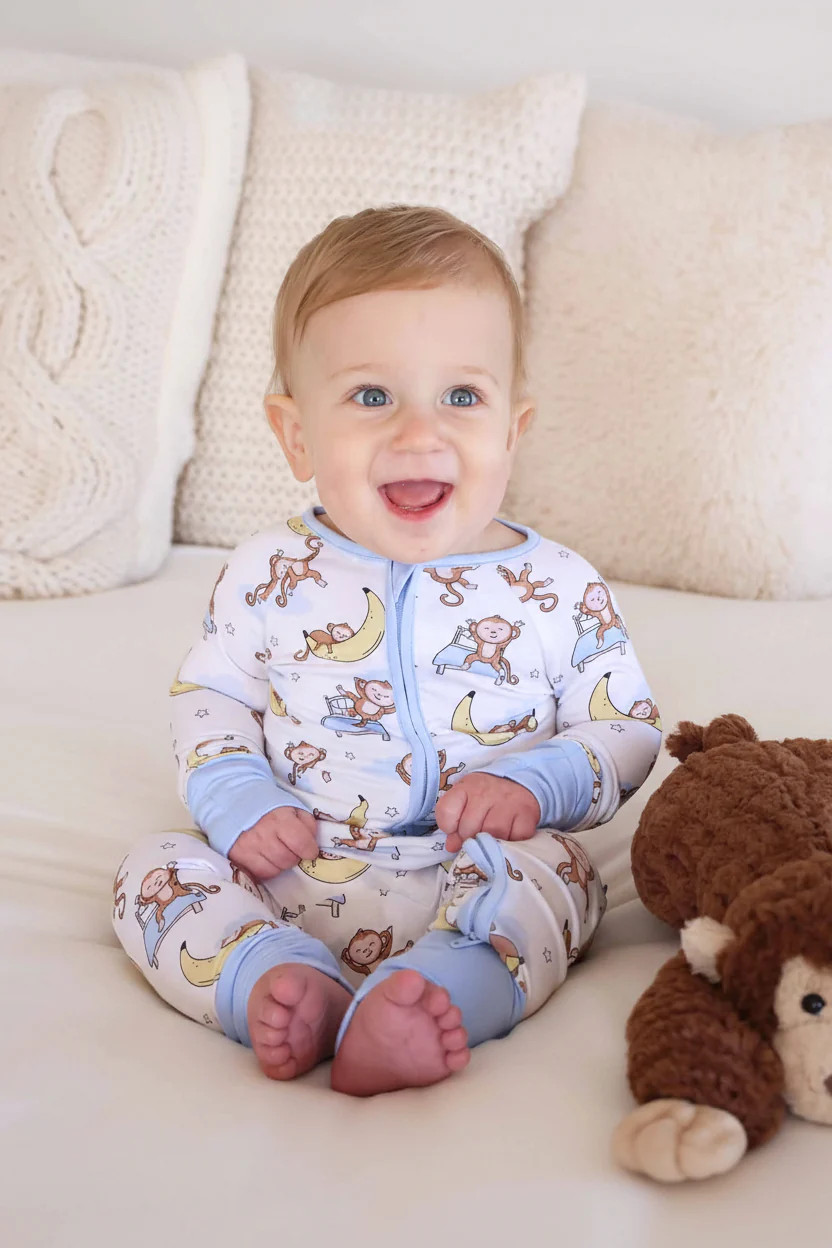 Monkey See, Monkey Snooze Convertible Zip Romper | Caden Lane