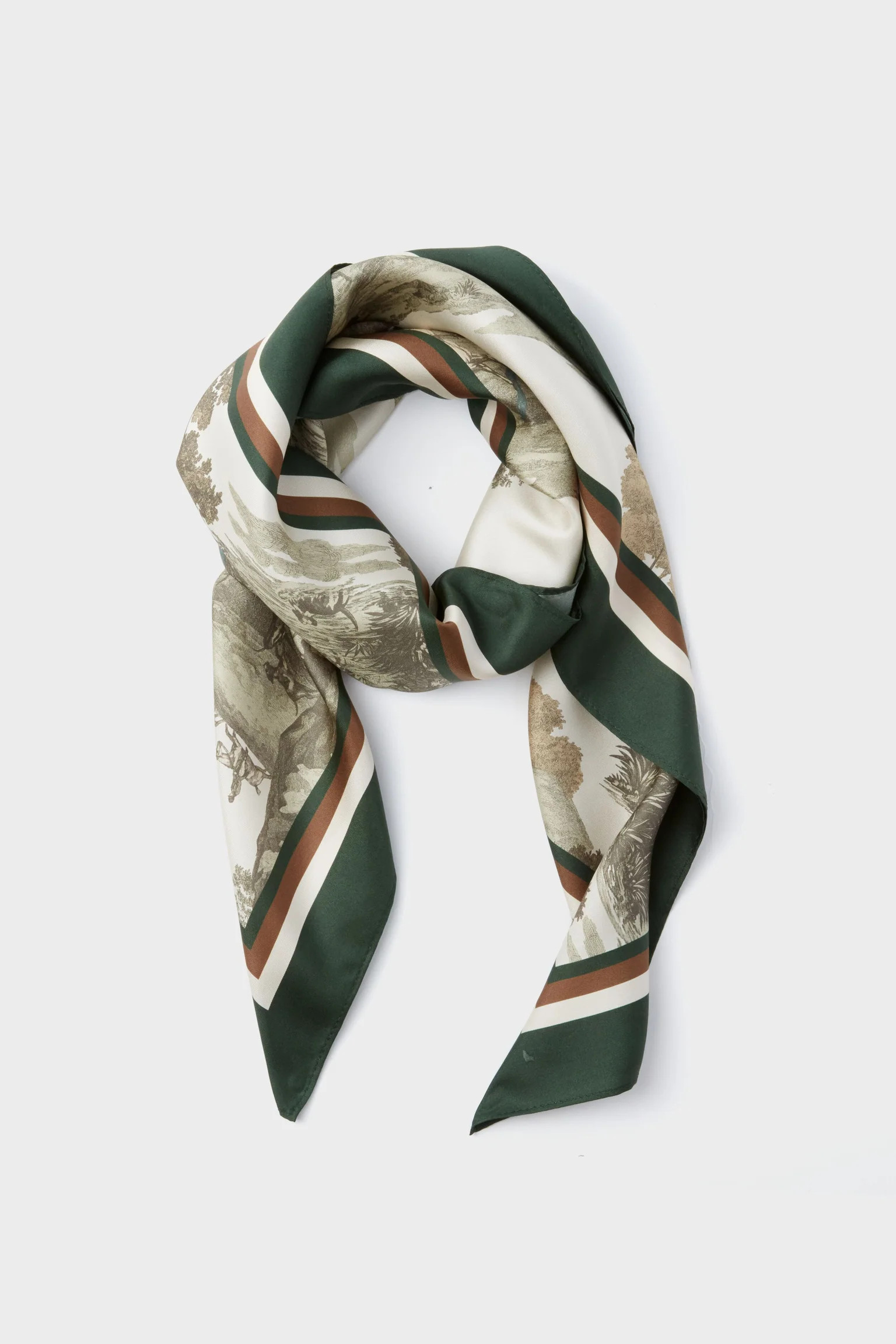 Foxhunt Toile Medium Silk Scarf | Tuckernuck (US)