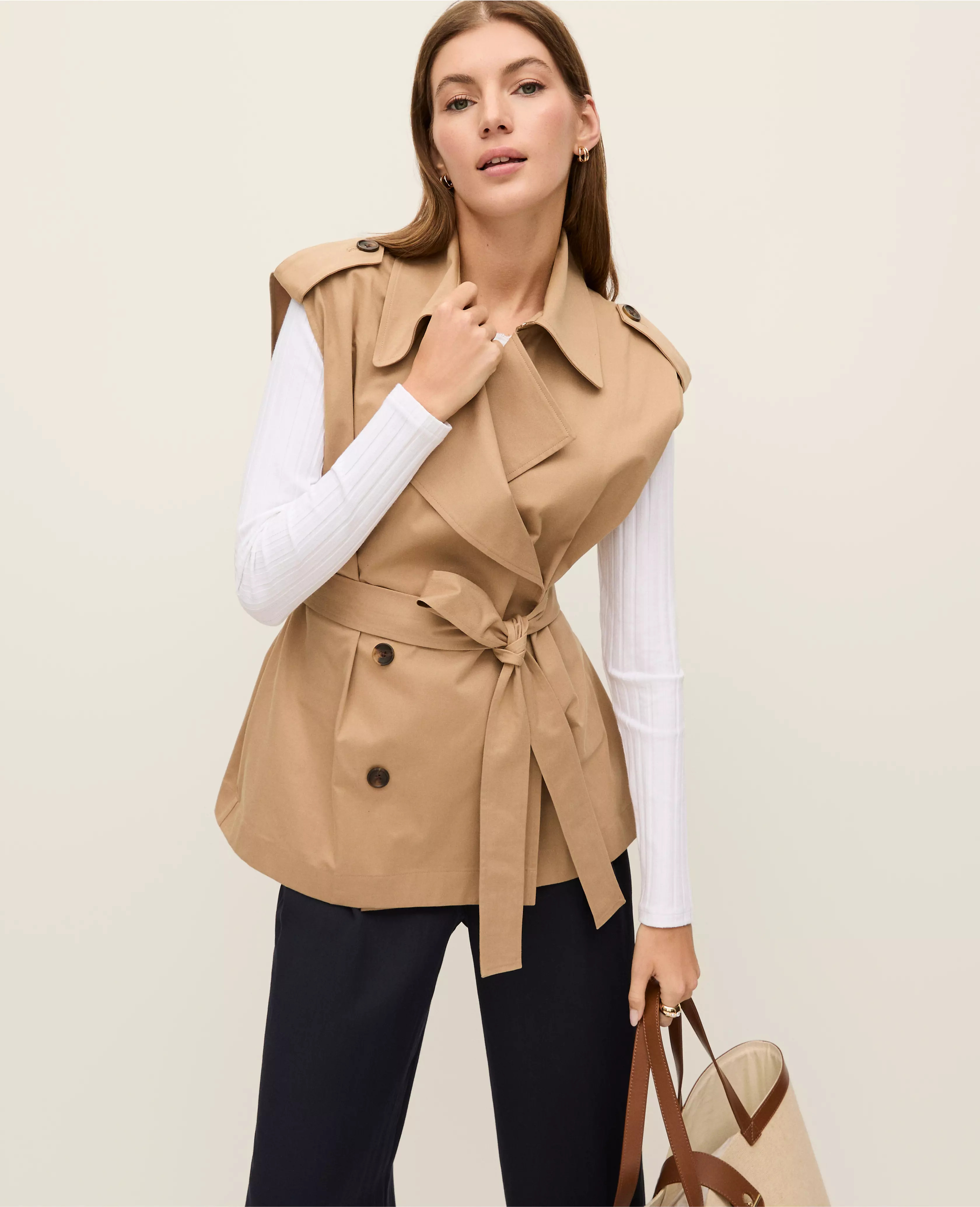 Belted Trench Vest | Ann Taylor