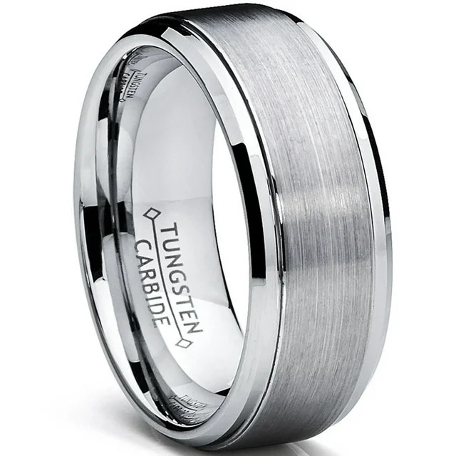 Metal Masters Men's Tungsten Ring Wedding Band Raised Brushed Finish 9MM Size 8 | Walmart (US)