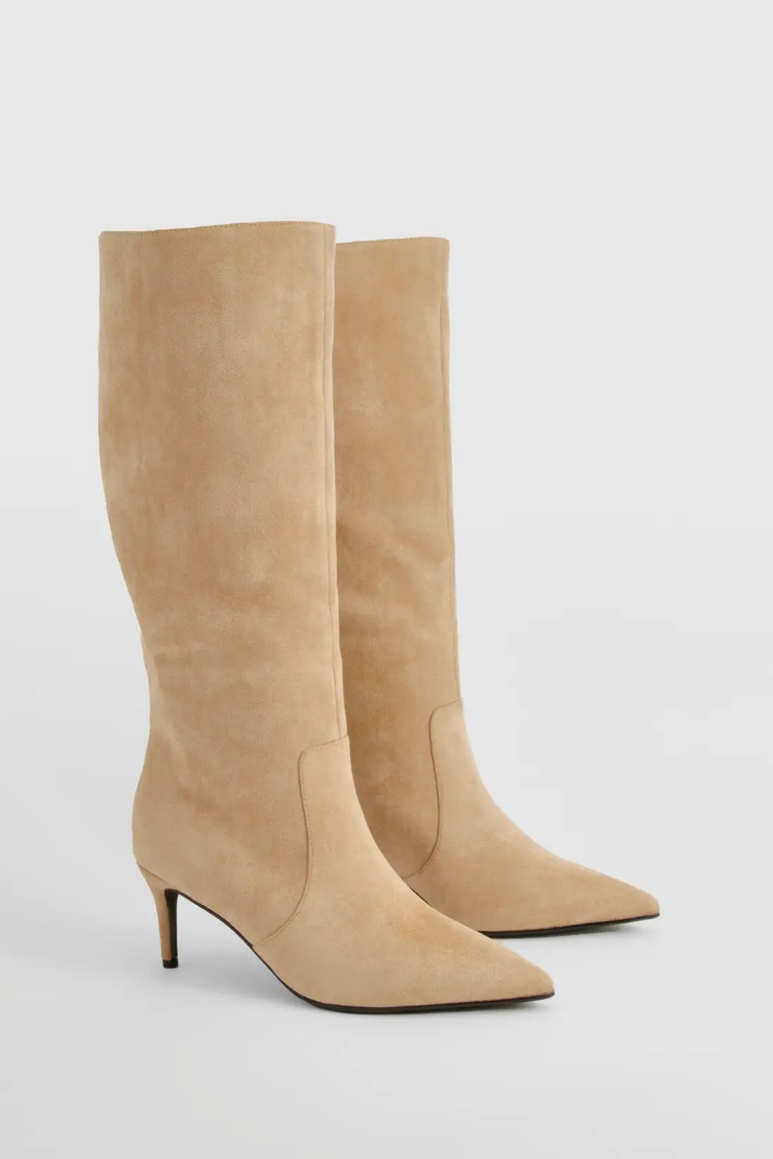 Faux Suede Stiletto Knee High Boots | Boohoo.com (UK & IE)