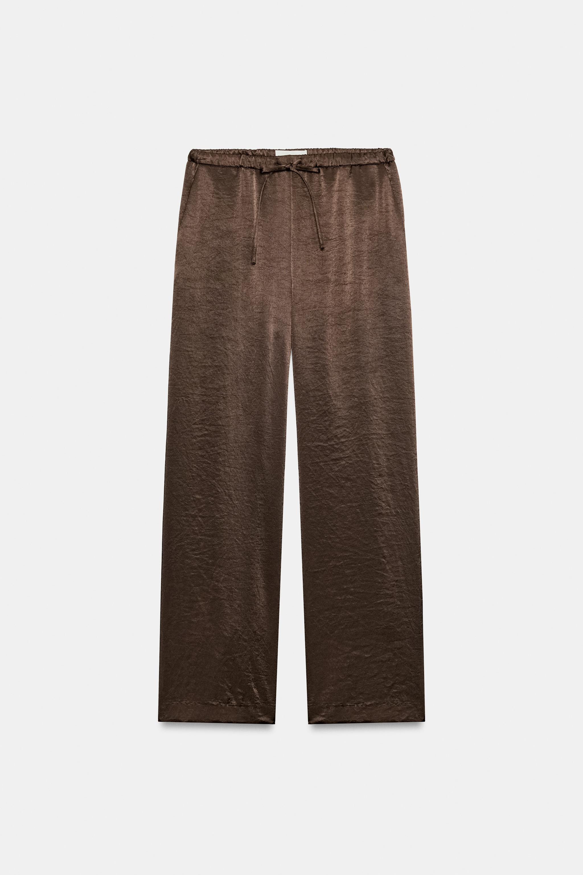 SATIN STRAIGHT PANTS | Zara US