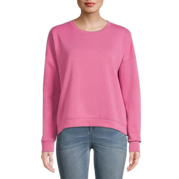 Time and Tru Women's Drop Shoulder Sweatshirt - Walmart.com | Walmart (US)