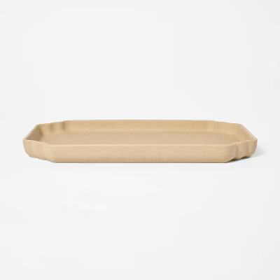 Ceramic Sandy Glaze Tray - Threshold™ designed with Studio McGee: Oblong Decorative Centerpiece... | Target