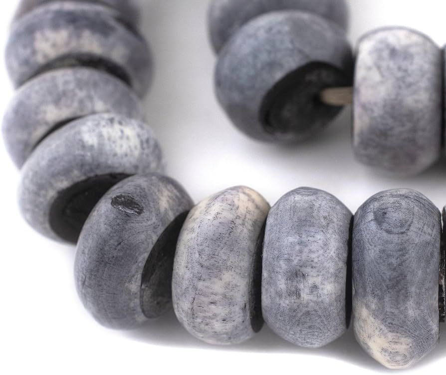 Grey Bone Beads - Full Strand of Fair Trade African Beads - The Bead Chest (Large, Grey) | Amazon (US)