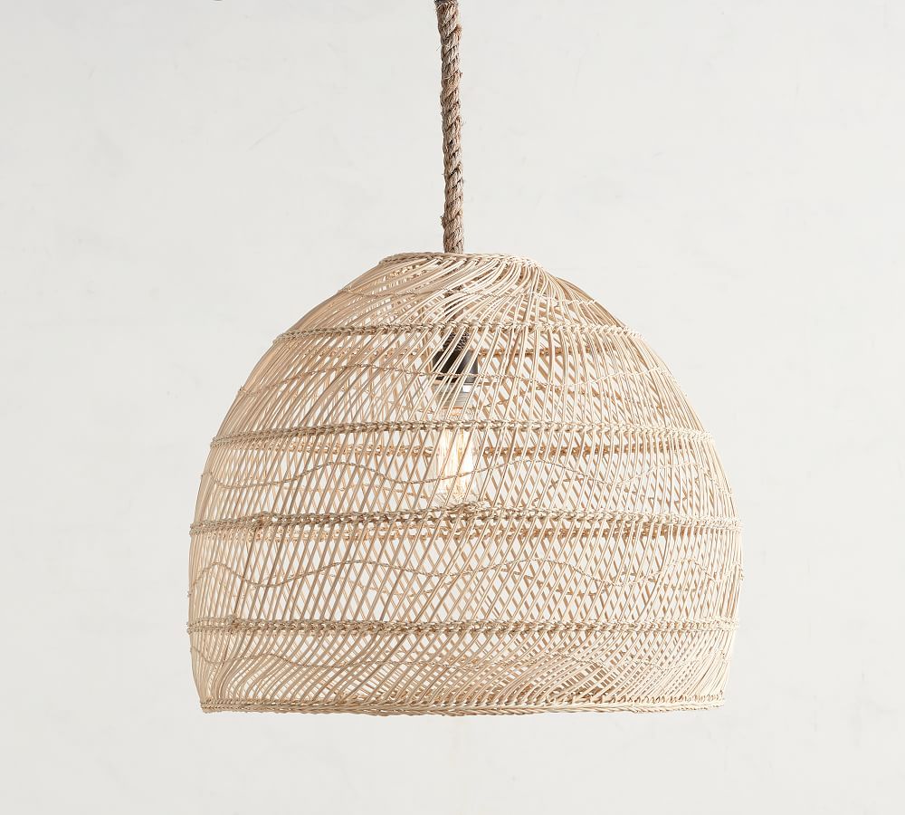 Flora Rattan Pendant, 23&amp;quot; Diameter | Pottery Barn (US)