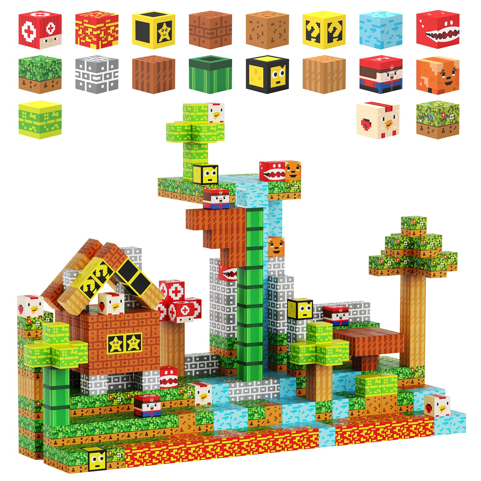 100PCS Magnetic Blocks - Building Cube Game Toys for Kids Ages 3-5 4-8 8-12, STEM Sensory Toys fo... | Amazon (US)