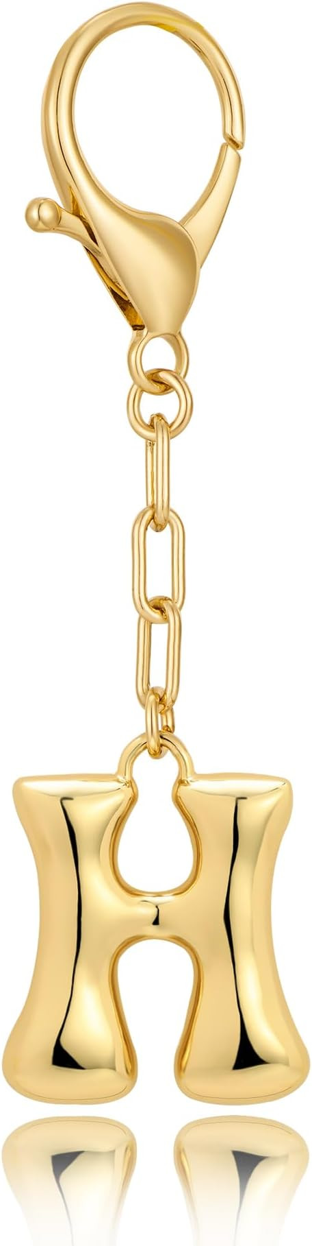 LILIE&WHITE Gold Bubble Initial Keychain For Women Handbag Charms Fashion Alphabet Keychain Acces... | Amazon (US)