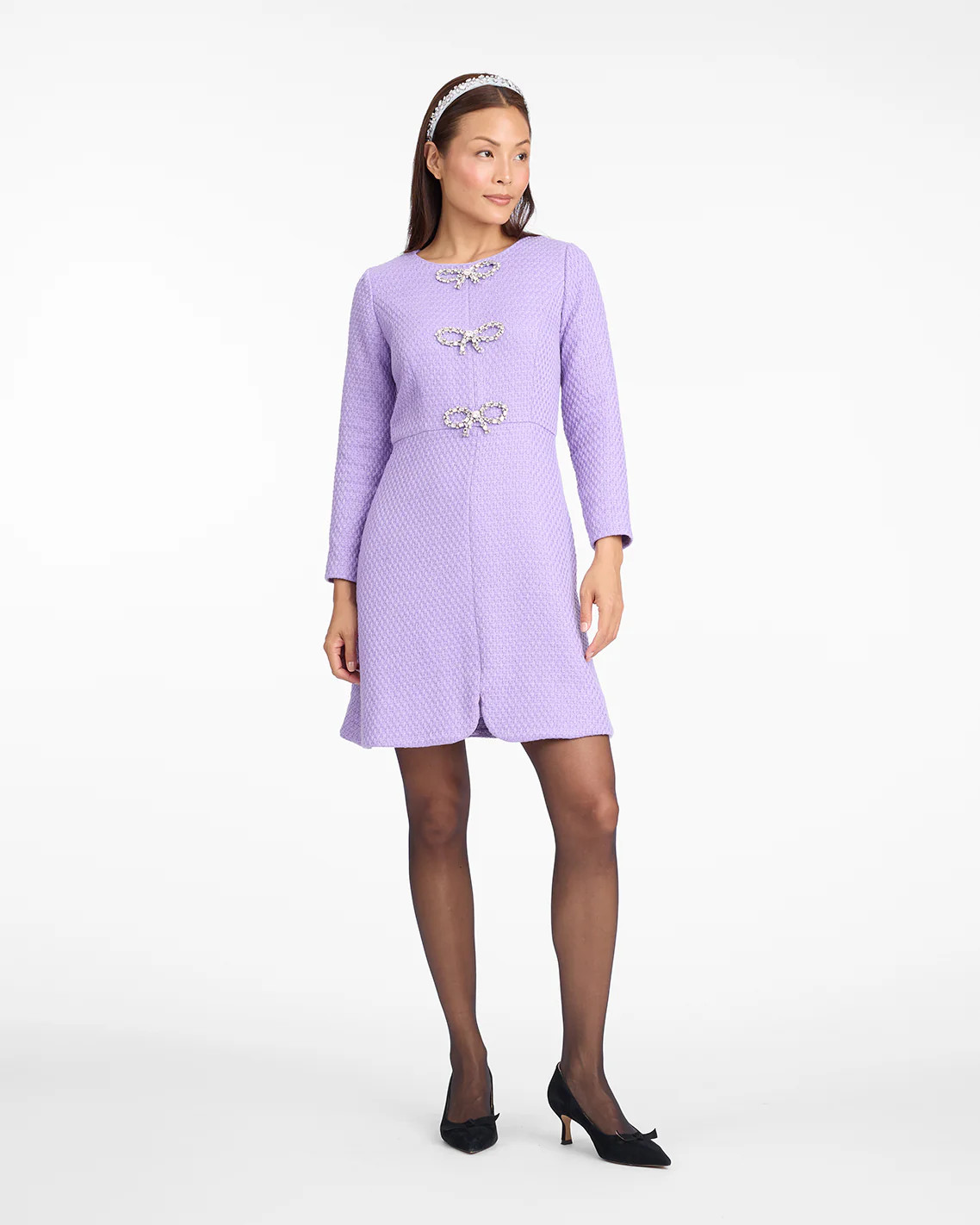 Long-Sleeve Sadie Shift Dress in Lilac | Draper James (US)
