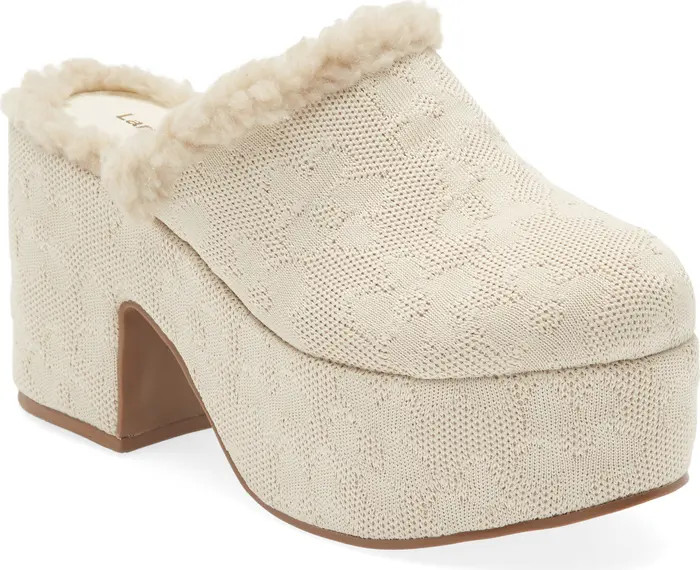 Miso Faux Fur Lined Knit Platform Clog | Nordstrom